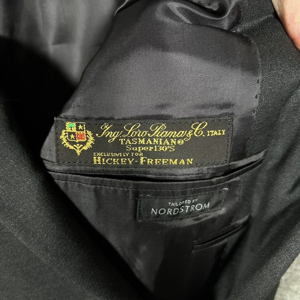 Loro Piana Madison Suit Jacket Mens 42L Gray Wool USA Nordstrom Hickey Freeman‎